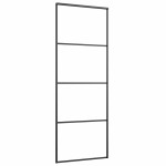 vidaXL Ușă glisantă cu set de feronerie neagră 76x205 cm Sticlă ESG vidaXL Ușă glisantă cu set de feronerie neagră 76x205 cm Sticlă ESG