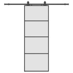 vidaXL Ușă glisantă cu set de feronerie neagră 76x205 cm Sticlă ESG vidaXL Ușă glisantă cu set de feronerie neagră 76x205 cm Sticlă ESG