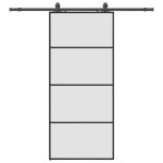 vidaXL Ușă glisantă cu set de feronerie neagră 90x205 cm Sticlă ESG