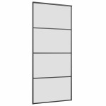 vidaXL Ușă glisantă cu set de feronerie neagră 90x205 cm Sticlă ESG