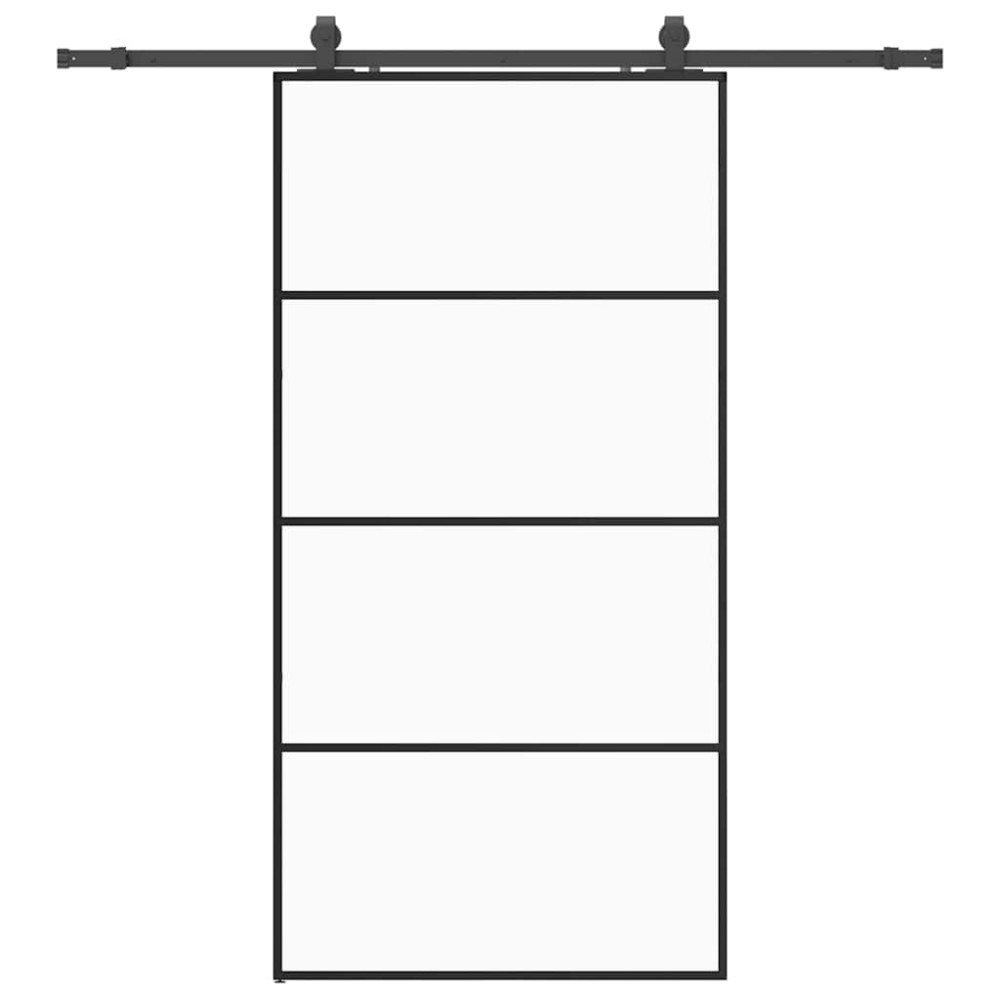 vidaXL Ușă glisantă cu set de feronerie neagră 102,5x205 cm Sticlă ESG