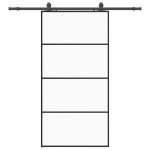 vidaXL Ușă glisantă cu set de feronerie neagră 102,5x205 cm Sticlă ESG vidaXL Ușă glisantă cu set de feronerie neagră 102,5x205 cm Sticlă ESG