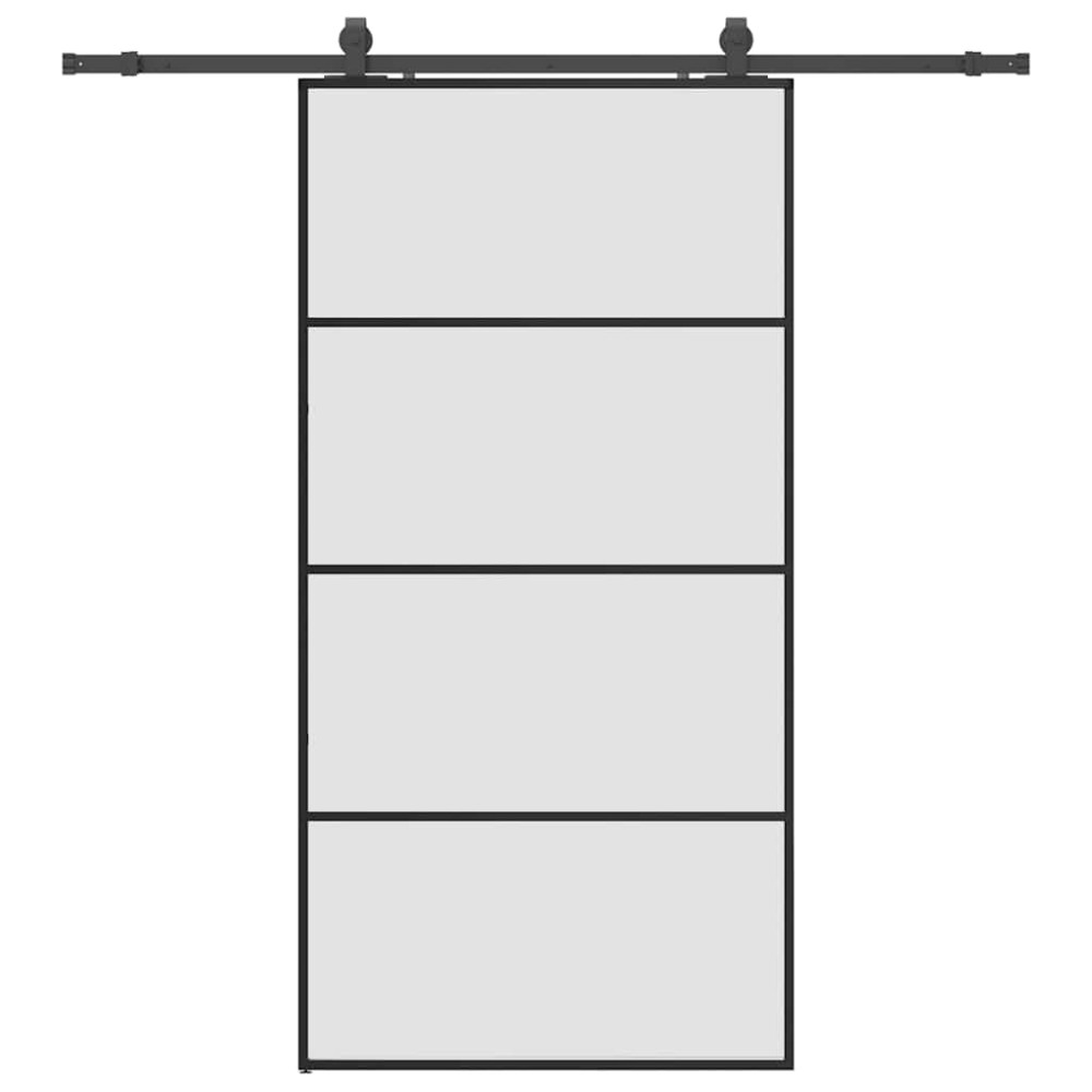 vidaXL Ușă glisantă cu set de feronerie neagră 102,5x205 cm Sticlă ESG