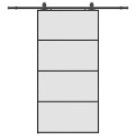 vidaXL Ușă glisantă cu set de feronerie neagră 102,5x205 cm Sticlă ESG vidaXL Ușă glisantă cu set de feronerie neagră 102,5x205 cm Sticlă ESG