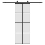 vidaXL Ușă glisantă cu set de feronerie neagră 76x205 cm Sticlă ESG vidaXL Ușă glisantă cu set de feronerie neagră 76x205 cm Sticlă ESG