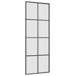 vidaXL Ușă glisantă cu set de feronerie neagră 76x205 cm Sticlă ESG vidaXL Ușă glisantă cu set de feronerie neagră 76x205 cm Sticlă ESG