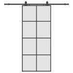 vidaXL Ușă glisantă cu set de feronerie neagră 90x205 cm Sticlă ESG