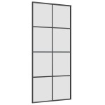 vidaXL Ușă glisantă cu set de feronerie neagră 90x205 cm Sticlă ESG
