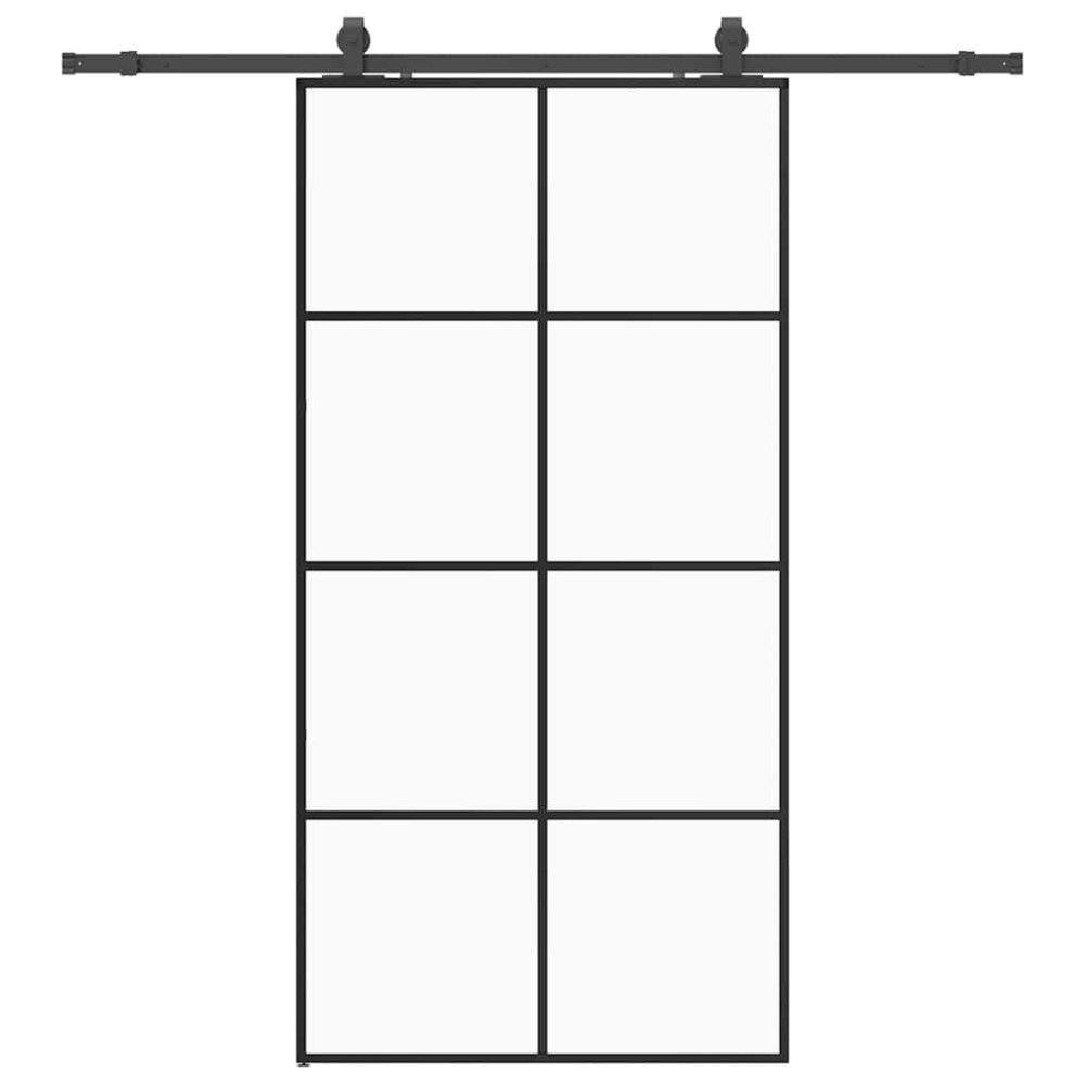 vidaXL Ușă glisantă cu set de feronerie neagră 102,5x205 cm Sticlă ESG