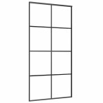 vidaXL Ușă glisantă cu set de feronerie neagră 102,5x205 cm Sticlă ESG vidaXL Ușă glisantă cu set de feronerie neagră 102,5x205 cm Sticlă ESG