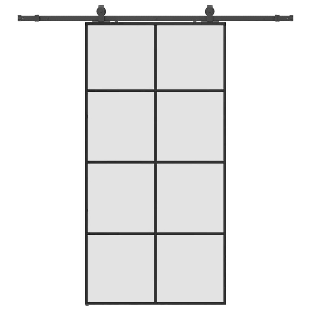 vidaXL Ușă glisantă cu set de feronerie neagră 102,5x205 cm Sticlă ESG