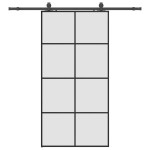 vidaXL Ușă glisantă cu set de feronerie neagră 102,5x205 cm Sticlă ESG