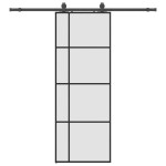 vidaXL Ușă glisantă cu set de feronerie neagră 76x205 cm Sticlă ESG vidaXL Ușă glisantă cu set de feronerie neagră 76x205 cm Sticlă ESG