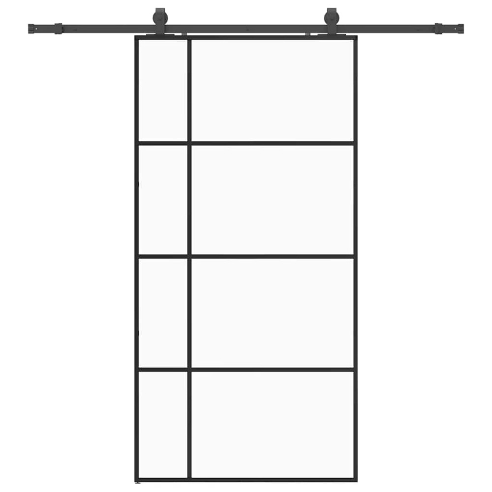 vidaXL Ușă glisantă cu set de feronerie neagră 102,5x205 cm Sticlă ESG