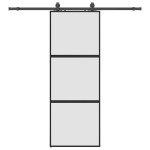 vidaXL Ușă glisantă cu set feronerie neagră 76x205cm sticlă securizată