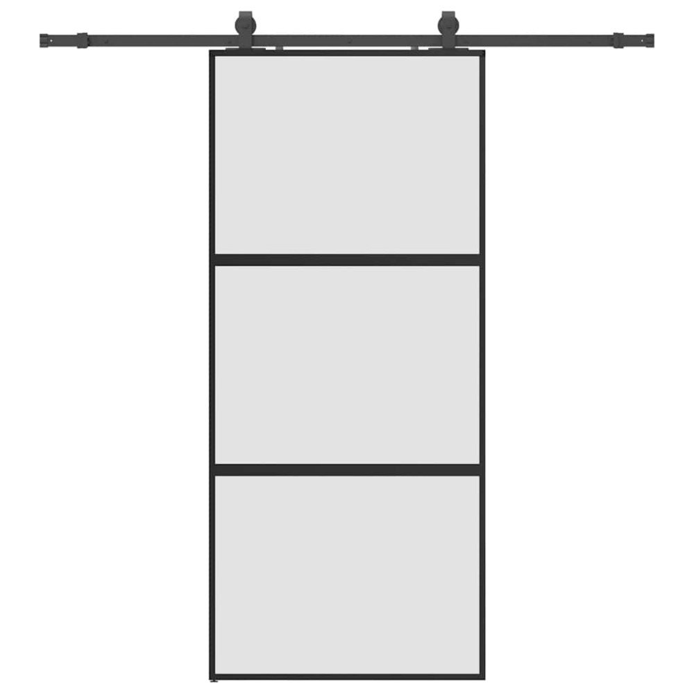 vidaXL Ușă glisantă cu set feronerie neagră 90x205cm sticlă securizată