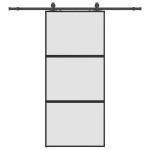 vidaXL Ușă glisantă cu set feronerie neagră 90x205cm sticlă securizată vidaXL Ușă glisantă cu set feronerie neagră 90x205cm sticlă securizată