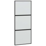 vidaXL Ușă glisantă cu set feronerie neagră 90x205cm sticlă securizată vidaXL Ușă glisantă cu set feronerie neagră 90x205cm sticlă securizată