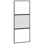 vidaXL Ușă glisantă cu set feronerie neagră 90x205cm sticlă securizată vidaXL Ușă glisantă cu set feronerie neagră 90x205cm sticlă securizată