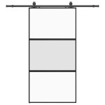 vidaXL Ușă glisantă cu set de feronerie neagră sticlă securizată