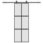 vidaXL Ușă glisantă cu set feronerie neagră 76x205cm sticlă securizată