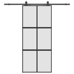 vidaXL Ușă glisantă cu set feronerie neagră 90x205cm sticlă securizată