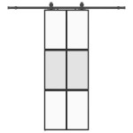 vidaXL Ușă glisantă cu set feronerie neagră 76x205cm sticlă securizată