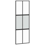 vidaXL Ușă glisantă cu set feronerie neagră 76x205cm sticlă securizată