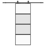 vidaXL Ușă glisantă cu set feronerie neagră 76x205cm sticlă securizată vidaXL Ușă glisantă cu set feronerie neagră 76x205cm sticlă securizată