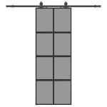 vidaXL Ușă glisantă cu set feronerie neagră 76x205cm sticlă securizată