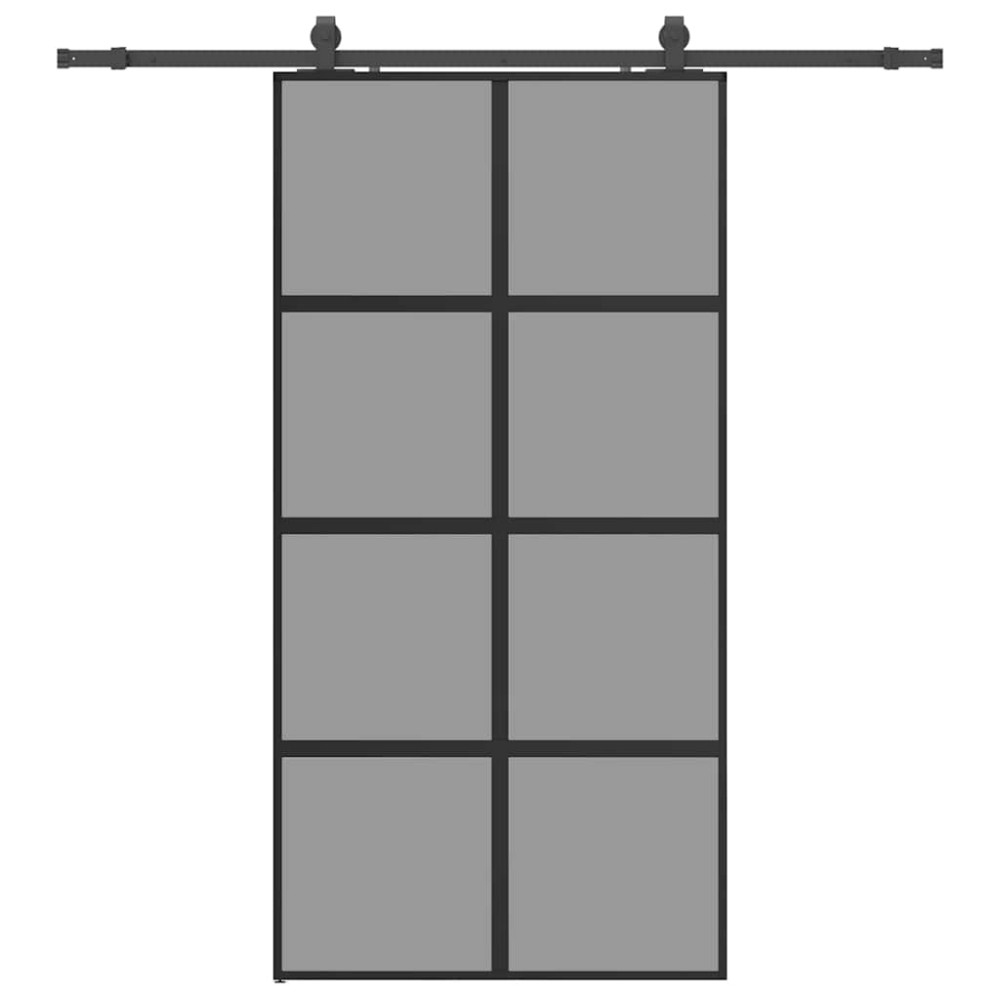 vidaXL Ușă glisantă cu set de feronerie neagră sticlă securizată