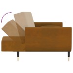 vidaXL Canapea extensibilă cu 2 locuri, 2 perne, maro, catifea vidaXL Canapea extensibilă cu 2 locuri, 2 perne, maro, catifea
