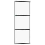 vidaXL Ușă glisantă cu set de feronerie neagră 76x205 cm Sticlă ESG vidaXL Ușă glisantă cu set de feronerie neagră 76x205 cm Sticlă ESG