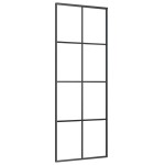 vidaXL Ușă glisantă cu set de feronerie neagră 76x205 cm Sticlă ESG vidaXL Ușă glisantă cu set de feronerie neagră 76x205 cm Sticlă ESG