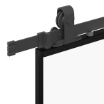 vidaXL Ușă glisantă cu set de feronerie neagră 76x205 cm Sticlă ESG vidaXL Ușă glisantă cu set de feronerie neagră 76x205 cm Sticlă ESG