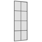 vidaXL Ușă glisantă cu set de feronerie neagră 76x205 cm Sticlă ESG vidaXL Ușă glisantă cu set de feronerie neagră 76x205 cm Sticlă ESG