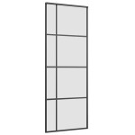vidaXL Ușă glisantă cu set de feronerie neagră 76x205 cm Sticlă ESG vidaXL Ușă glisantă cu set de feronerie neagră 76x205 cm Sticlă ESG