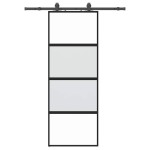 vidaXL Ușă glisantă cu set feronerie neagră 76x205cm sticlă securizată