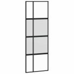 vidaXL Ușă glisantă cu set feronerie neagră 76x205cm sticlă securizată