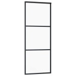 vidaXL Ușă glisantă cu set de feronerie neagră 76x205 cm Sticlă ESG vidaXL Ușă glisantă cu set de feronerie neagră 76x205 cm Sticlă ESG