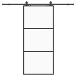 vidaXL Ușă glisantă cu set de feronerie neagră 90x205 cm Sticlă ESG