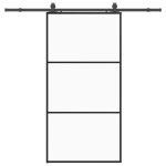 vidaXL Ușă glisantă cu set de feronerie neagră 102x205 cm Sticlă ESG vidaXL Ușă glisantă cu set de feronerie neagră 102x205 cm Sticlă ESG
