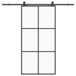 vidaXL Ușă glisantă cu set de feronerie neagră 102x205 cm Sticlă ESG