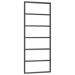 vidaXL Ușă glisantă cu set de feronerie neagră 76x205 cm Sticlă ESG