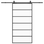 vidaXL Ușă glisantă cu set de feronerie neagră 102x205 cm Sticlă ESG vidaXL Ușă glisantă cu set de feronerie neagră 102x205 cm Sticlă ESG