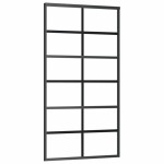vidaXL Ușă glisantă cu set de feronerie neagră 102x205 cm Sticlă ESG
