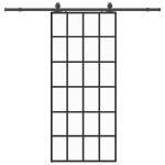 vidaXL Ușă glisantă cu set de feronerie neagră 90x205 cm Sticlă ESG