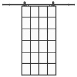 vidaXL Ușă glisantă cu set de feronerie neagră 102x205 cm Sticlă ESG vidaXL Ușă glisantă cu set de feronerie neagră 102x205 cm Sticlă ESG