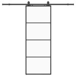 vidaXL Ușă glisantă cu set de feronerie neagră 76x205 cm Sticlă ESG vidaXL Ușă glisantă cu set de feronerie neagră 76x205 cm Sticlă ESG