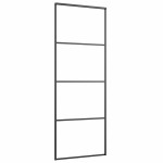 vidaXL Ușă glisantă cu set de feronerie neagră 76x205 cm Sticlă ESG vidaXL Ușă glisantă cu set de feronerie neagră 76x205 cm Sticlă ESG